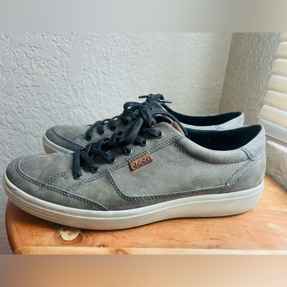ECCO Men's Soft Lace 7 Long Sneakers wild Pigeon color - Picture 2 of 11